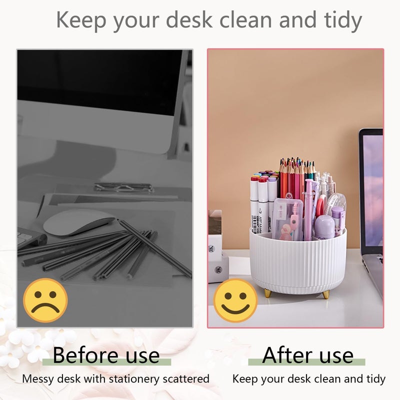 suniya Office Supplies,Desk Accessories,with Stapler,Tape Dispenser,Staple Remover,Scissor,Ballpoint Pen,Sticky Notes,Clear Tape,Staples,Desk Organizer,Phone Stand,Binder,Index Tabs,Best Gift Set(White) - Image 4